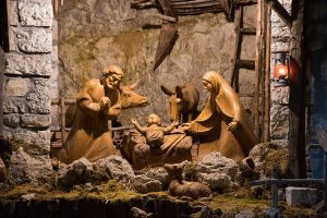De kerststal in Greccio, Itali